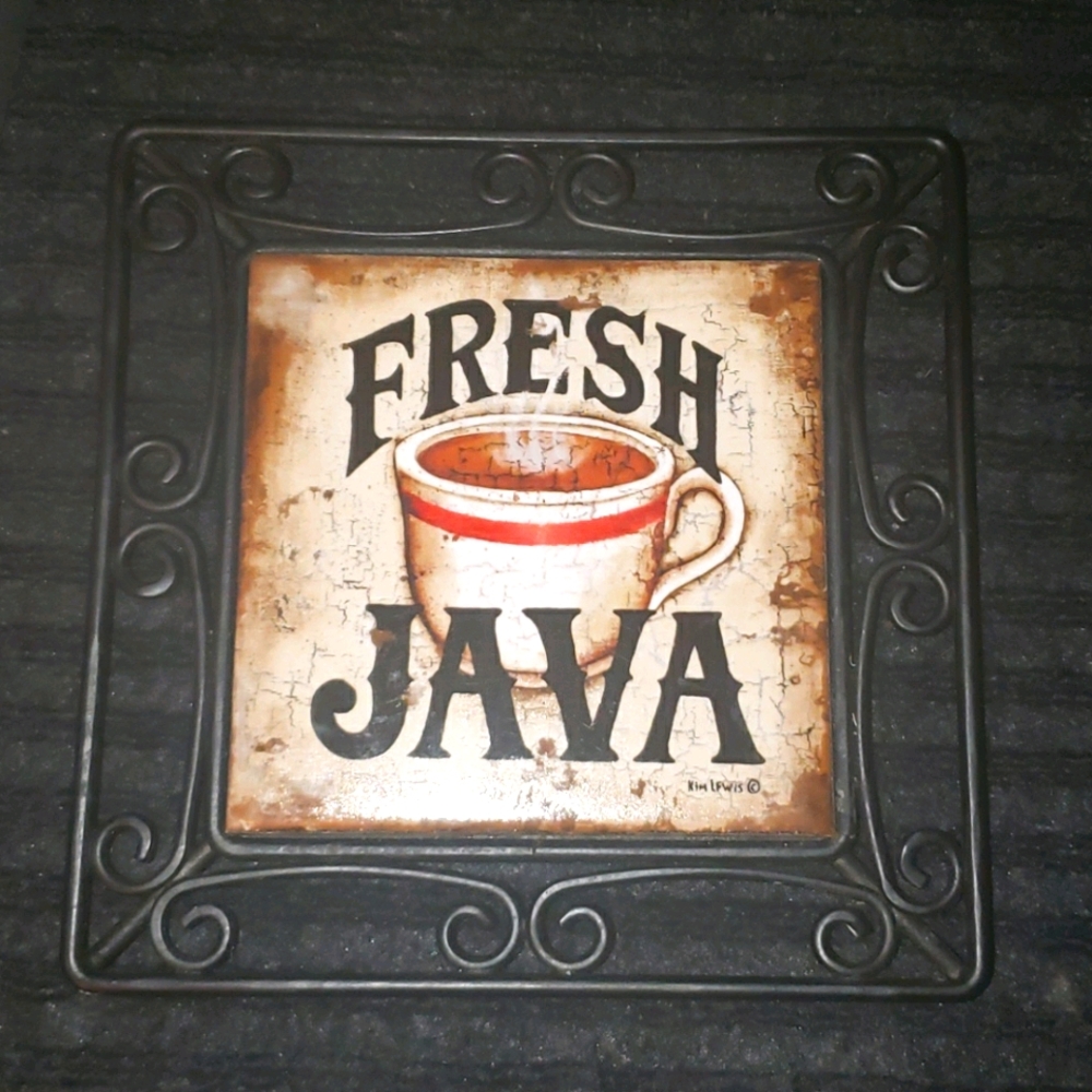 Wrought-iron & Ceramic 'Fresh Java Decor